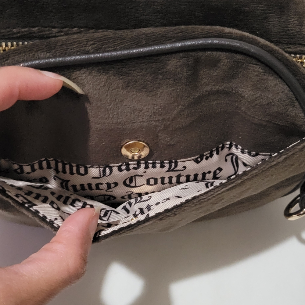 Juicy Couture Dark Brown Crossbody Bag with Gold Key Charm - Picture 8 of 13